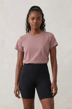 Danskin Organic Cotton Dusty Rose Stretch Short Sleeve Tee S Minimalist Gorpcore
